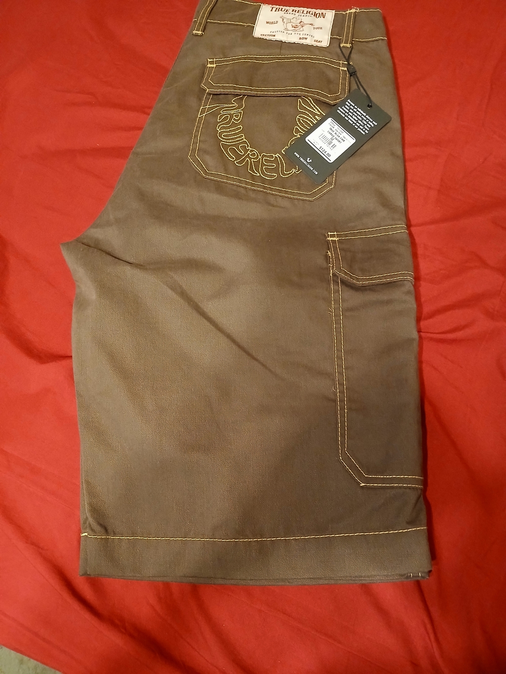 True Religion Men’s Brown Jeans with Contrast Stitching - Picture 2 of 6